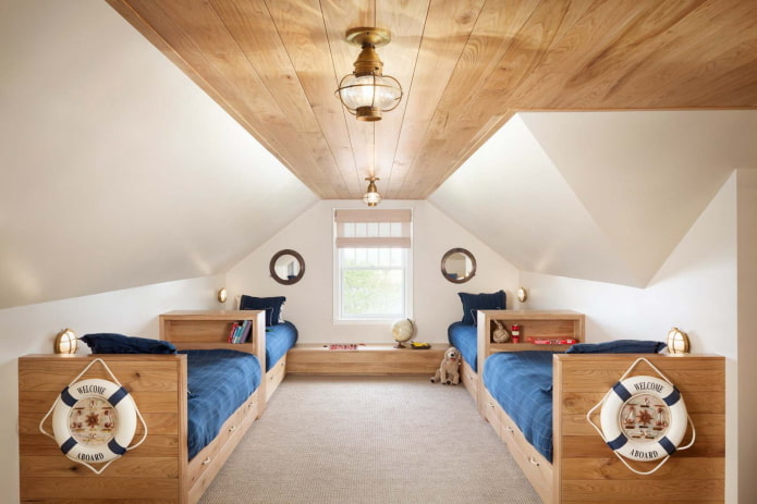 color scheme of children's bedroom in marine style