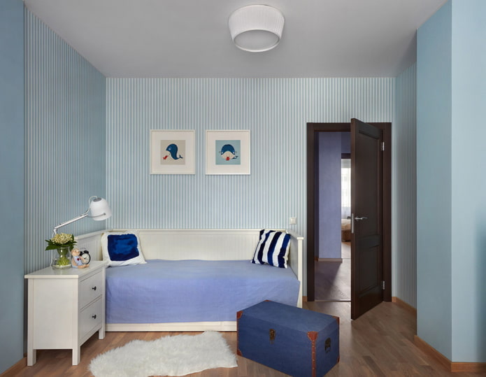 decoration of a children's bedroom in a marine style