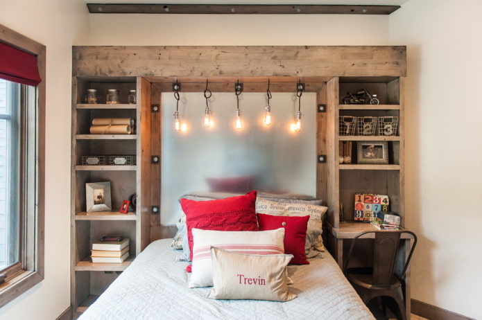 lighting design in the interior of a children's room in an urban style