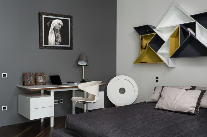 teenager's room interior in loft style