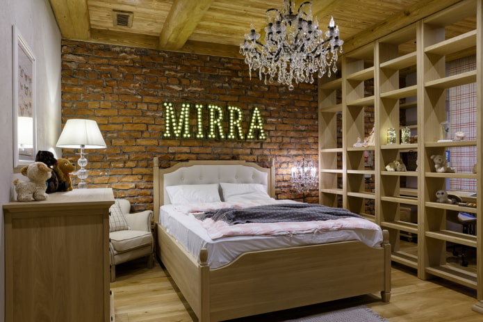 interior of a girl's nursery in a loft style
