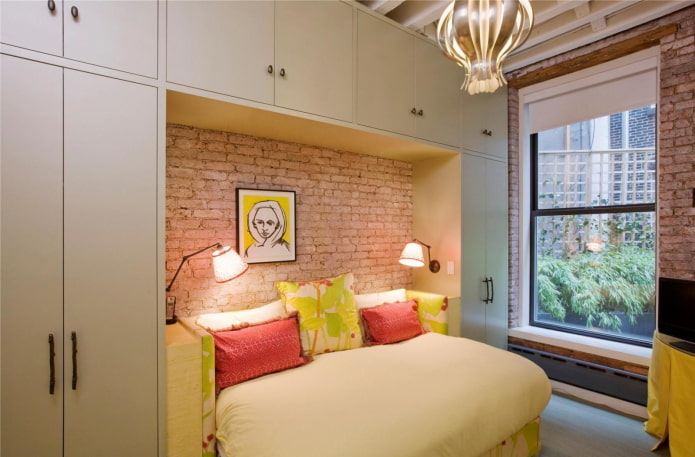 teenager's room interior in loft style
