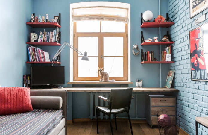 color scheme of a children's room in an industrial style