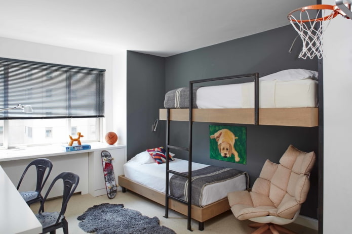 bunk bed model in a teenagers' room