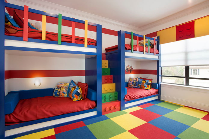 two-tier model in the children's room for boys