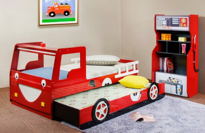 bunk bed-car in the nursery