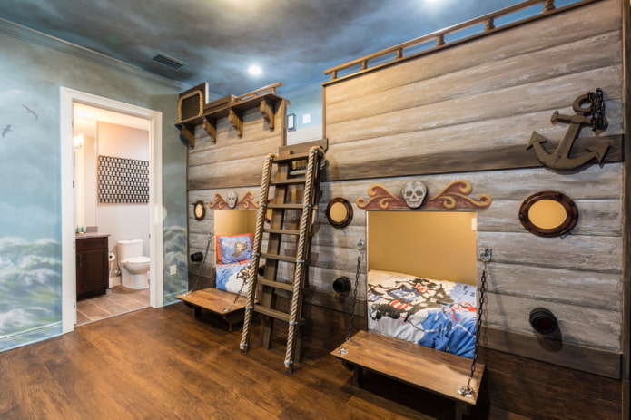 bunk bed-ship in the children's room