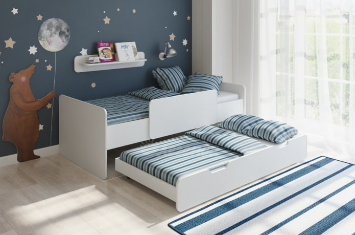 bunk pull-out bed in a child's room