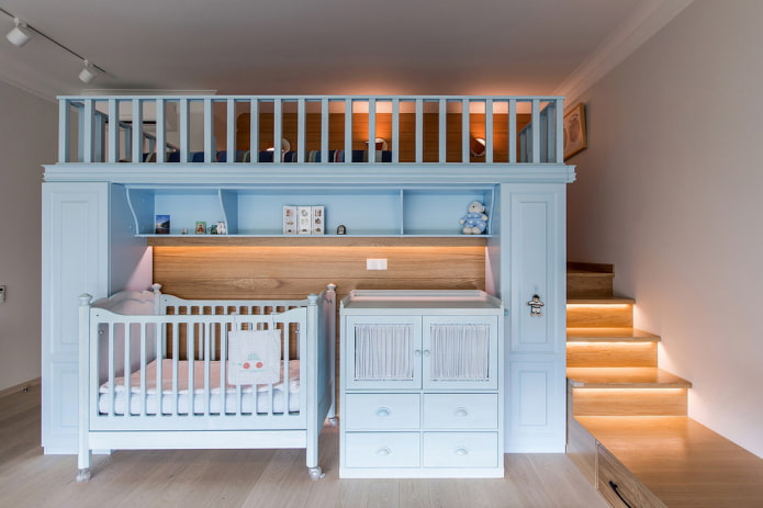 a two-tier model in a nursery for children of different ages