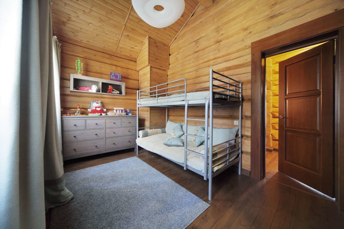 a bunk bed in a room for two children