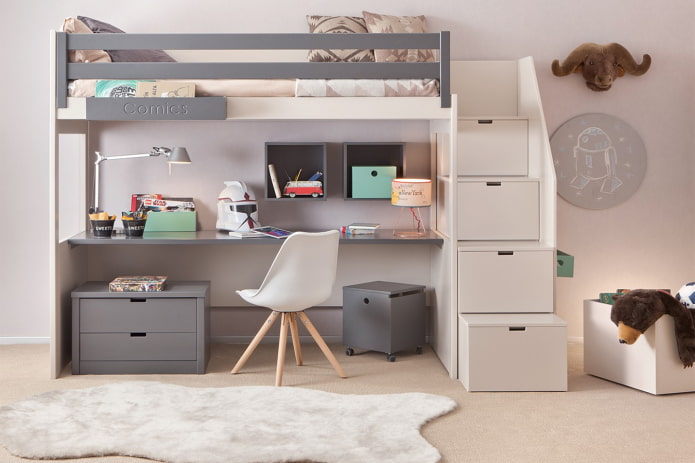 bunk bed in a room for one child