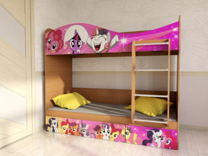 bunk model with pictures in the nursery