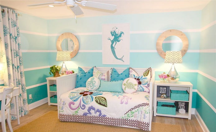 turquoise nursery for a girl