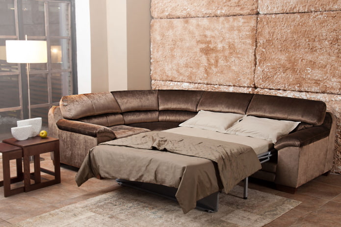 corner fold-out sofa in the interior