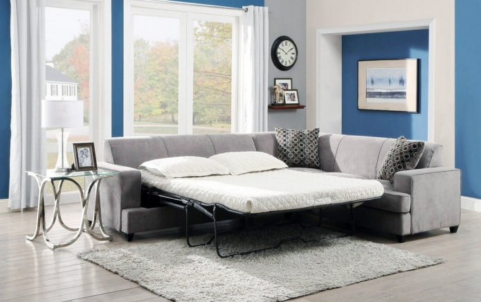 corner fold-out sofa in the interior