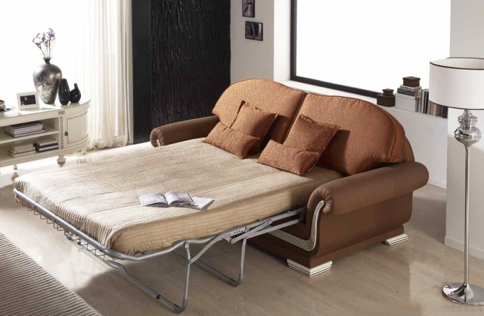 folding sofa with a soft back in the interior