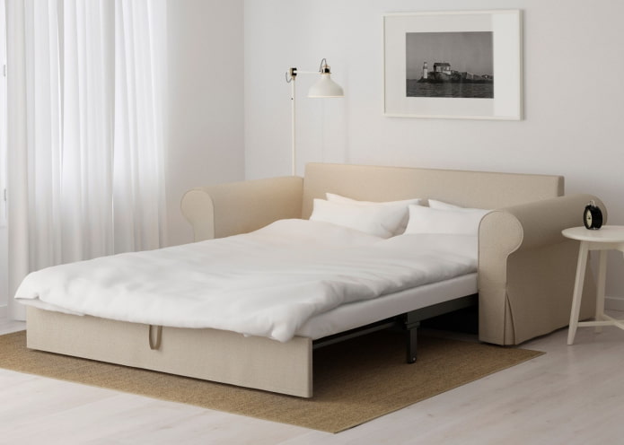 folding sofa with armrests in the interior