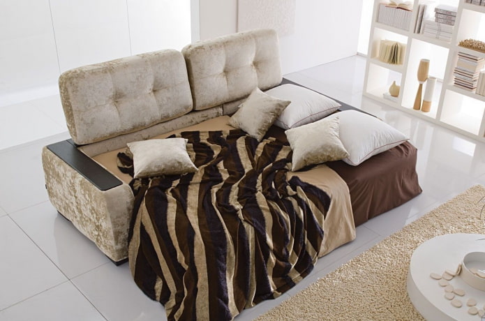 beige sofa bed in the interior