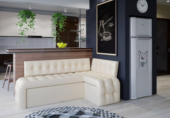 folding sofa in the kitchen interior