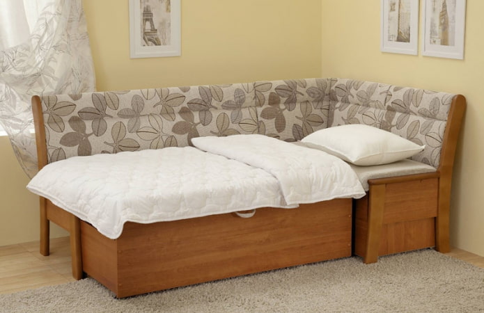 folding sofa in the kitchen interior