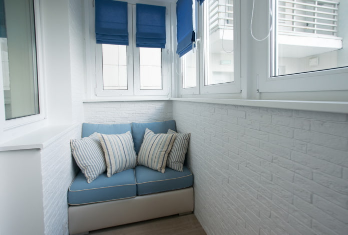 sofa on a closed loggia