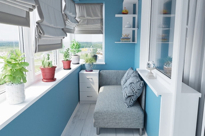 sofa on a closed loggia