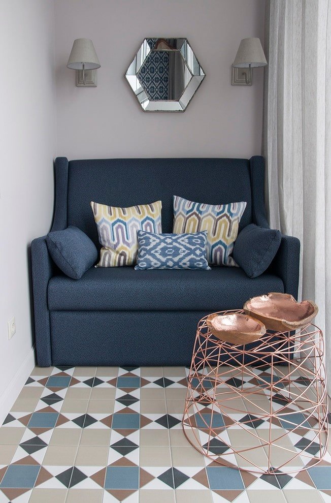 sofa in the interior of a small balcony