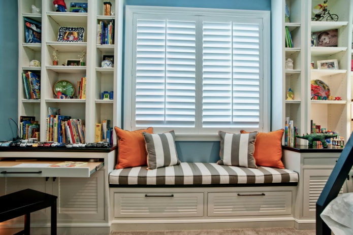 sofa window sill in the nursery