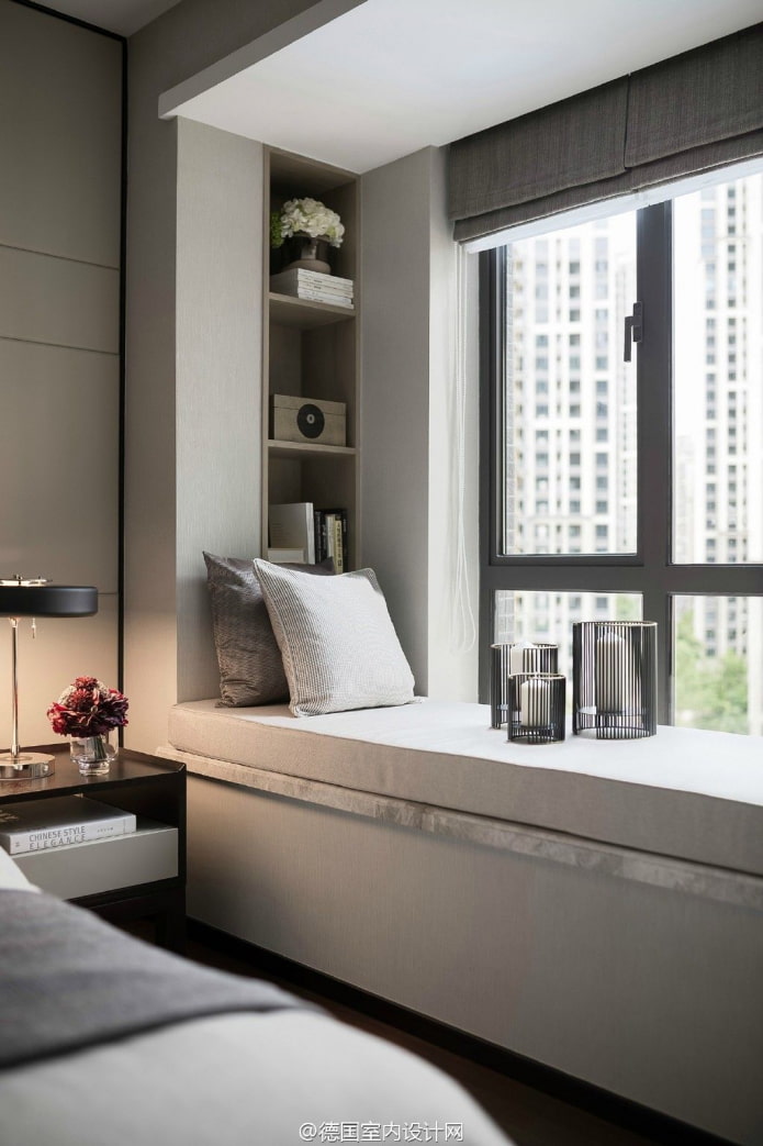 low windowsill in the bedroom