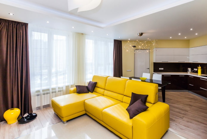 leather sofa model with ottoman