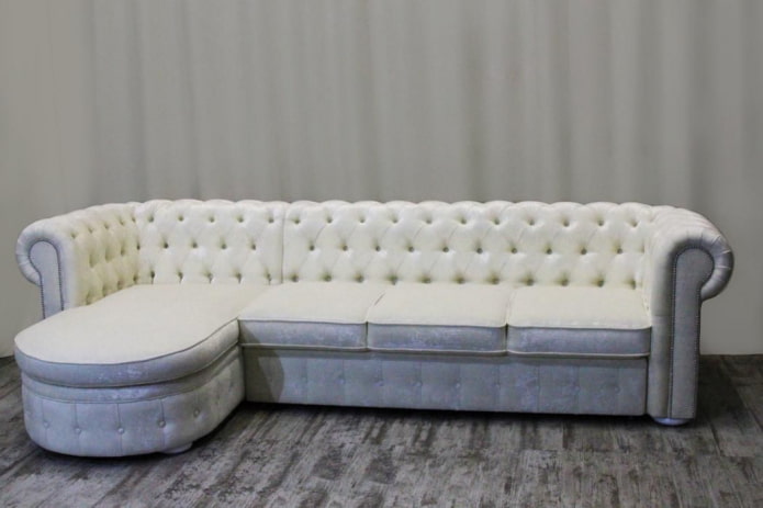 sofa model with ottoman in the interior