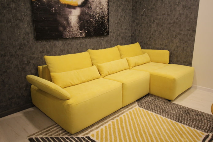 sofa model with an ottoman in the interior