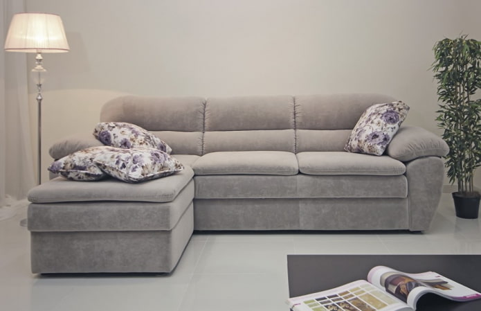 sofa model with an ottoman in the interior