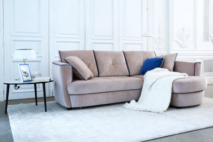 sofa model with ottoman in the interior