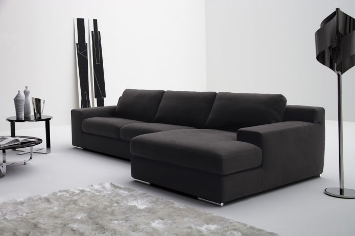 sofa model with ottoman in a minimalist style