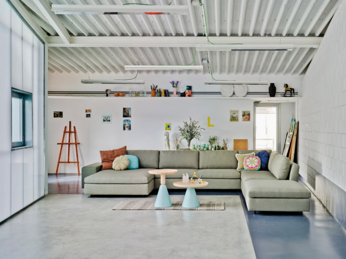 irregular U-shaped sofa