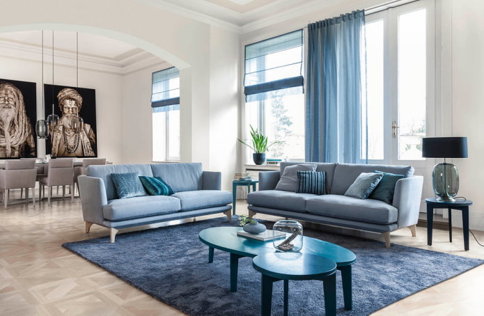 Identical sofas at an angle
