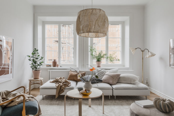 sofa with its back to the window