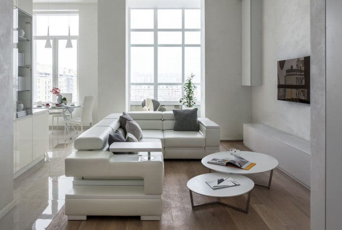 Corner sofa with a table