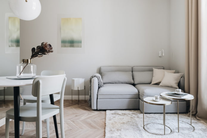 Laconic gray sofa