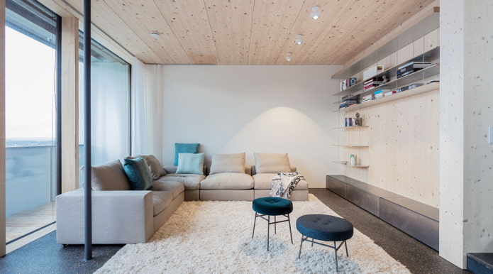 Spacious living room with a corner sofa