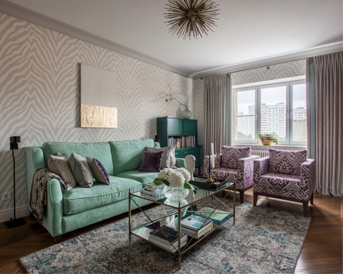 Mint-colored sofa
