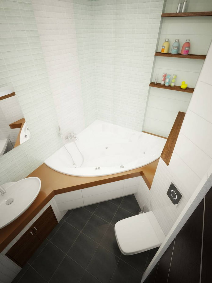 Toilet at an angle