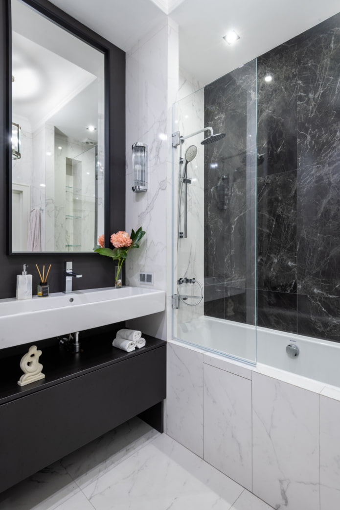 White and Black Marble