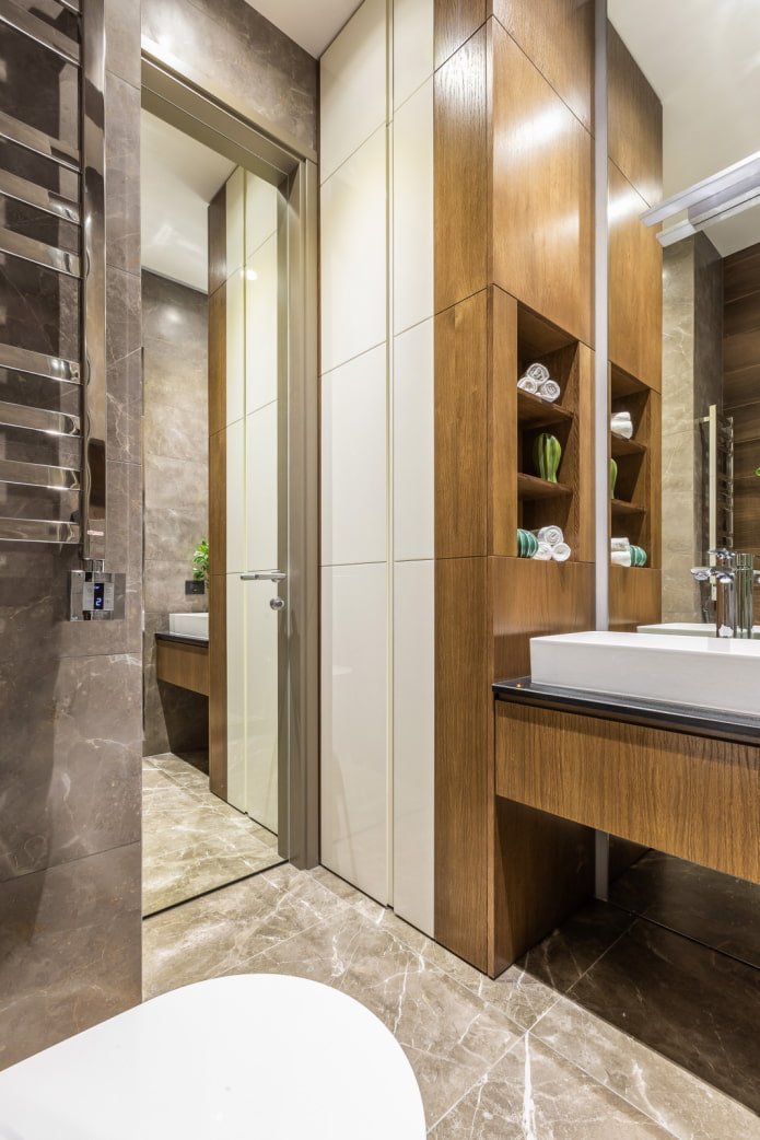 Tall cabinet in the bathroom