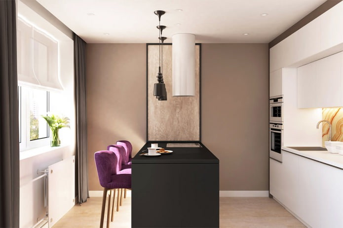 small kitchen with a bar counter