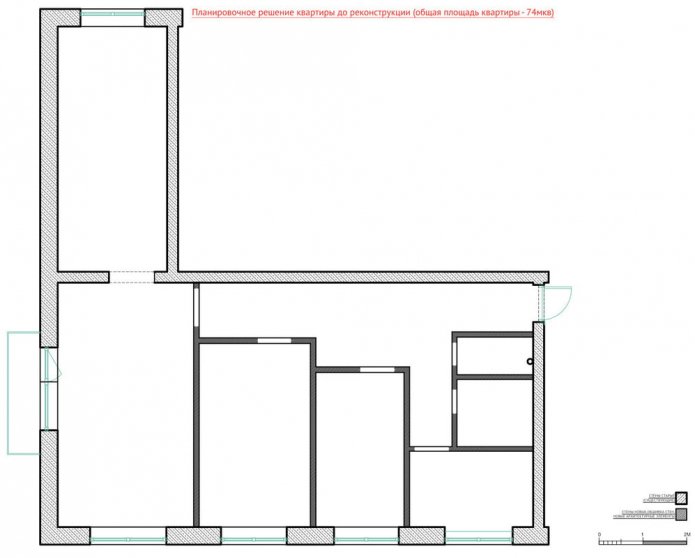 scheme of a 4-room apartment