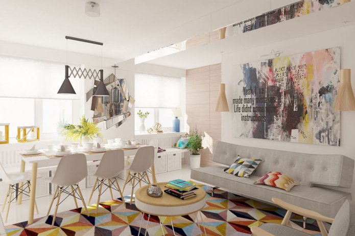 living room and dining room area