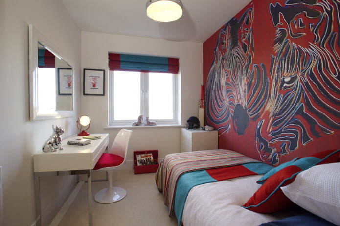 design of a children's bedroom of 10 squares