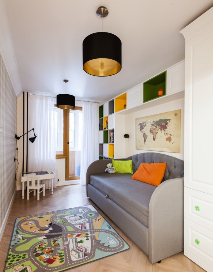 children's room layout for 10 sq. m.